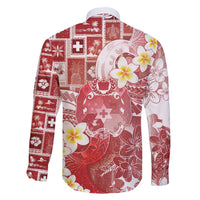 Tonga Christmas Family Matching Off Shoulder Maxi Dress and Hawaiian Shirt Kilisimasi Fiefia Retro Style Red - Polynesian Pride