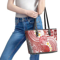 Tonga Christmas Leather Tote Bag Kilisimasi Fiefia Retro Style Red - Polynesian Pride