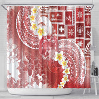 Tonga Christmas Shower Curtain Kilisimasi Fiefia Retro Style Red - Polynesian Pride