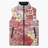 Tonga Christmas Sleeveless Puffer Jacket Kilisimasi Fiefia Retro Style Red - Polynesian Pride