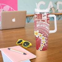 Tonga Christmas Tumbler With Handle Kilisimasi Fiefia Retro Style Red - Polynesian Pride