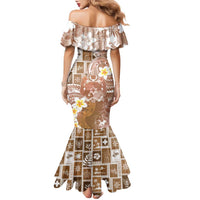 Tonga Christmas Family Matching Mermaid Dress and Hawaiian Shirt Kilisimasi Fiefia Retro Style Brown - Polynesian Pride