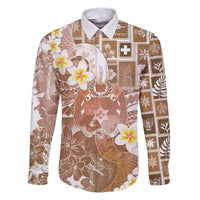 Tonga Christmas Family Matching Puletasi and Hawaiian Shirt Kilisimasi Fiefia Retro Style Brown - Polynesian Pride