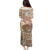 Tonga Christmas Family Matching Puletasi and Hawaiian Shirt Kilisimasi Fiefia Retro Style Brown - Polynesian Pride