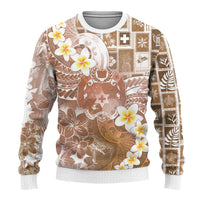 Tonga Christmas Ugly Christmas Sweater Kilisimasi Fiefia Retro Style Brown - Polynesian Pride