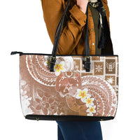 Tonga Christmas Leather Tote Bag Kilisimasi Fiefia Retro Style Brown - Polynesian Pride