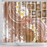 Tonga Christmas Shower Curtain Kilisimasi Fiefia Retro Style Brown - Polynesian Pride