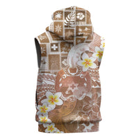 Tonga Christmas Sleeveless Hoodie Kilisimasi Fiefia Retro Style Brown LT05 - Polynesian Pride