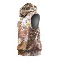 Tonga Christmas Sleeveless Hoodie Kilisimasi Fiefia Retro Style Brown LT05 - Polynesian Pride