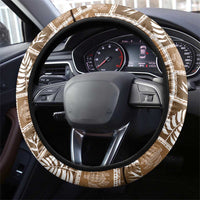 Tonga Christmas Steering Wheel Cover Kilisimasi Fiefia Retro Style Brown - Polynesian Pride