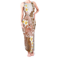 Tonga Christmas Tank Maxi Dress Kilisimasi Fiefia Retro Style Brown - Polynesian Pride