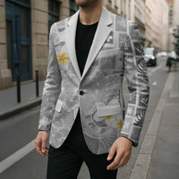 Tonga Christmas Blazer Kilisimasi Fiefia Retro Style White - Polynesian Pride