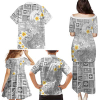 Tonga Christmas Family Matching Puletasi and Hawaiian Shirt Kilisimasi Fiefia Retro Style White LT05 - Polynesian Pride
