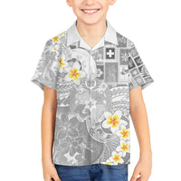 Tonga Christmas Family Matching Summer Maxi Dress and Hawaiian Shirt Kilisimasi Fiefia Retro Style White LT05 Son's Shirt White - Polynesian Pride