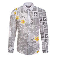 Tonga Christmas Family Matching Tank Maxi Dress and Hawaiian Shirt Kilisimasi Fiefia Retro Style White LT05 Dad's Shirt - Long Sleeve White - Polynesian Pride
