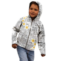Tonga Christmas Kid Hoodie Kilisimasi Fiefia Retro Style White - Polynesian Pride