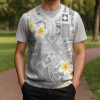 Tonga Christmas Knitted V-Neck Vest Kilisimasi Fiefia Retro Style White - Polynesian Pride