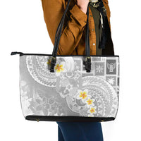 Tonga Christmas Leather Tote Bag Kilisimasi Fiefia Retro Style White - Polynesian Pride
