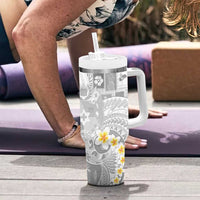 Tonga Christmas Tumbler With Handle Kilisimasi Fiefia Retro Style White - Polynesian Pride