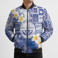 Federated States Of Micronesia Christmas Bomber Puffer Jacket Retro Style Bright Version - Polynesian Pride