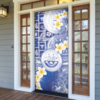 Federated States Of Micronesia Christmas Door Cover Retro Style Bright Version - Polynesian Pride
