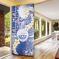 Federated States Of Micronesia Christmas Door Cover Retro Style Bright Version - Polynesian Pride