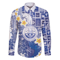 Federated States Of Micronesia Christmas Family Matching Off Shoulder Maxi Dress and Hawaiian Shirt Retro Style Bright Version - Polynesian Pride