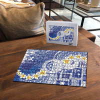 Federated States Of Micronesia Christmas Puzzle Retro Style Bright Version - Polynesian Pride