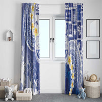 Federated States Of Micronesia Christmas Window Curtain Retro Style Bright Version - Polynesian Pride