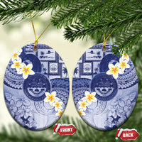 Federated States Of Micronesia Christmas Ceramic Ornament Retro Style Dark Version - Polynesian Pride