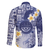 Federated States Of Micronesia Christmas Family Matching Off The Shoulder Long Sleeve Dress and Hawaiian Shirt Retro Style Dark Version - Polynesian Pride