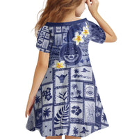 Federated States Of Micronesia Christmas Kid Short Sleeve Dress Retro Style Dark Version - Polynesian Pride