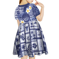 Federated States Of Micronesia Christmas Kid Short Sleeve Dress Retro Style Dark Version - Polynesian Pride
