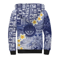Federated States Of Micronesia Christmas Sherpa Hoodie Retro Style Dark Version - Polynesian Pride