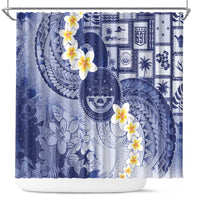 Federated States Of Micronesia Christmas Shower Curtain Retro Style Dark Version - Polynesian Pride
