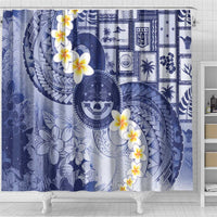Federated States Of Micronesia Christmas Shower Curtain Retro Style Dark Version - Polynesian Pride