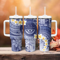 Federated States Of Micronesia Christmas Tumbler With Handle Retro Style Dark Version - Polynesian Pride