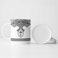 Personalised Melanesian Brotherhood Ceramic Mug With Tribal Pattern - Polynesian Pride