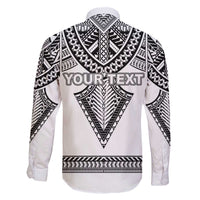 Personalised Melanesian Brotherhood Family Matching Off The Shoulder Long Sleeve Dress and Hawaiian Shirt With Tribal Pattern LT05 - Polynesian Pride