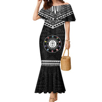 Personalised Melanesian Brotherhood Family Matching Mermaid Dress and Hawaiian Shirt Ministry Faith And Mission LT05 Mom's Dress Black - Polynesian Pride