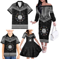Personalised Melanesian Brotherhood Family Matching Off The Shoulder Long Sleeve Dress and Hawaiian Shirt Ministry Faith And Mission LT05 - Polynesian Pride