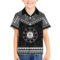 Personalised Melanesian Brotherhood Family Matching Puletasi and Hawaiian Shirt Ministry Faith And Mission LT05 Son's Shirt Black - Polynesian Pride