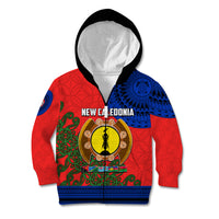 New Caledonia Kid Hoodie Melanesian Festival 2023 LT6 Zip Hoodie Red - Polynesian Pride