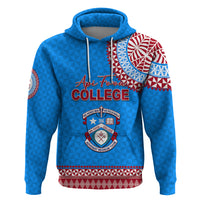 Tonga School Api Foou College Hoodie Tribal Pattern LT6 Blue - Polynesian Pride
