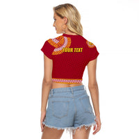 Tonga School Beulah College Raglan Cropped T Shirt Tribal Pattern LT6 - Polynesian Pride