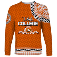 Tonga School Tailulu College Long Sleeve Shirt Tribal Pattern LT6 Unisex Orange - Polynesian Pride