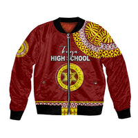 Tonga School Tonga High School Bomber Jacket Tribal Pattern LT6 Unisex Maroon - Polynesian Pride