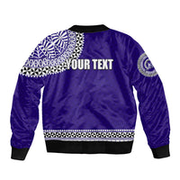 Tonga School Tupou College Sleeve Zip Bomber Jacket Tribal Pattern LT6 - Polynesian Pride