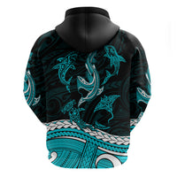 Polynesian Tribal Hoodie with Sharks Tattoo Green LT6 - Polynesian Pride
