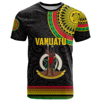 Custom Vanuatu T Shirt Polynesia Circle LT6 Black - Polynesian Pride